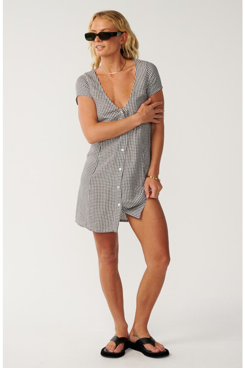 Vibe Check Minidress, Alternate, color, BLACK/ OFF WHITE