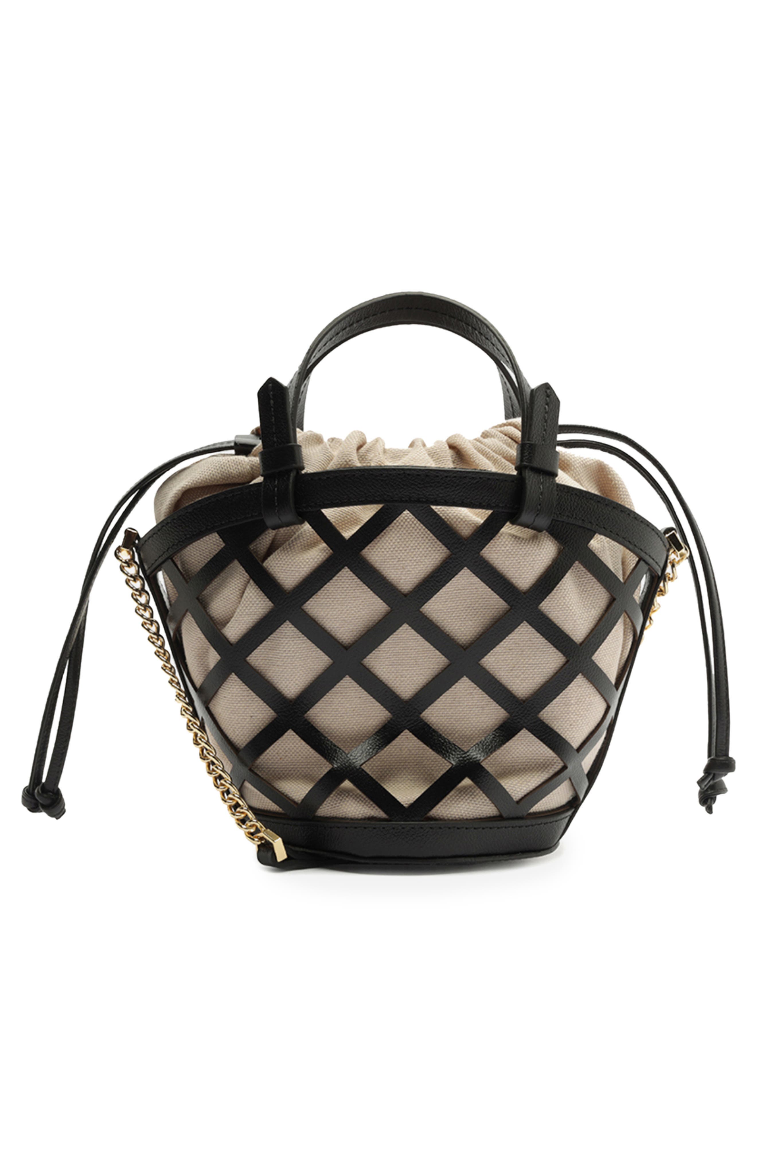 Arezzo Small Petra Leather Bucket Bag, Alternate, color, 