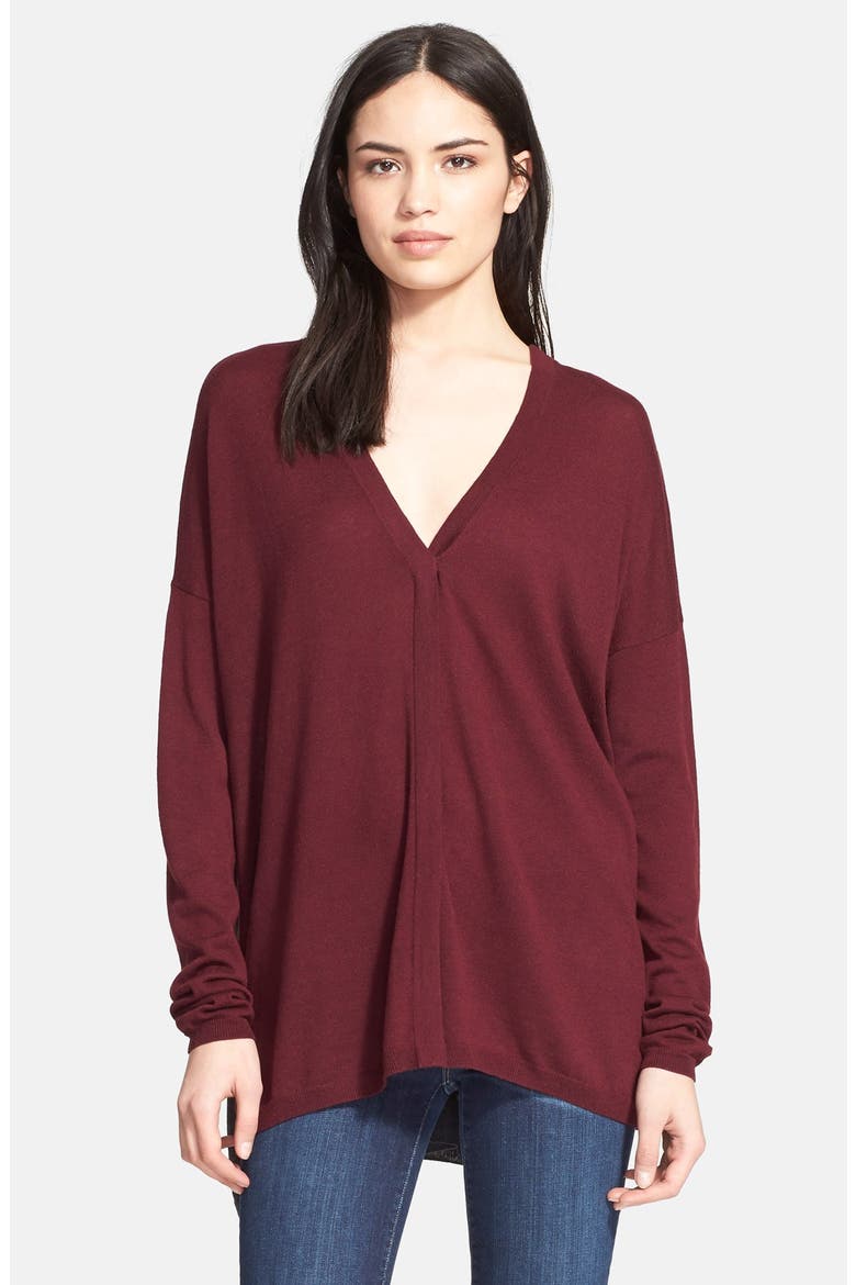 Superwash Colorblock Sweater, Main, color, SCARLET/ CARBON