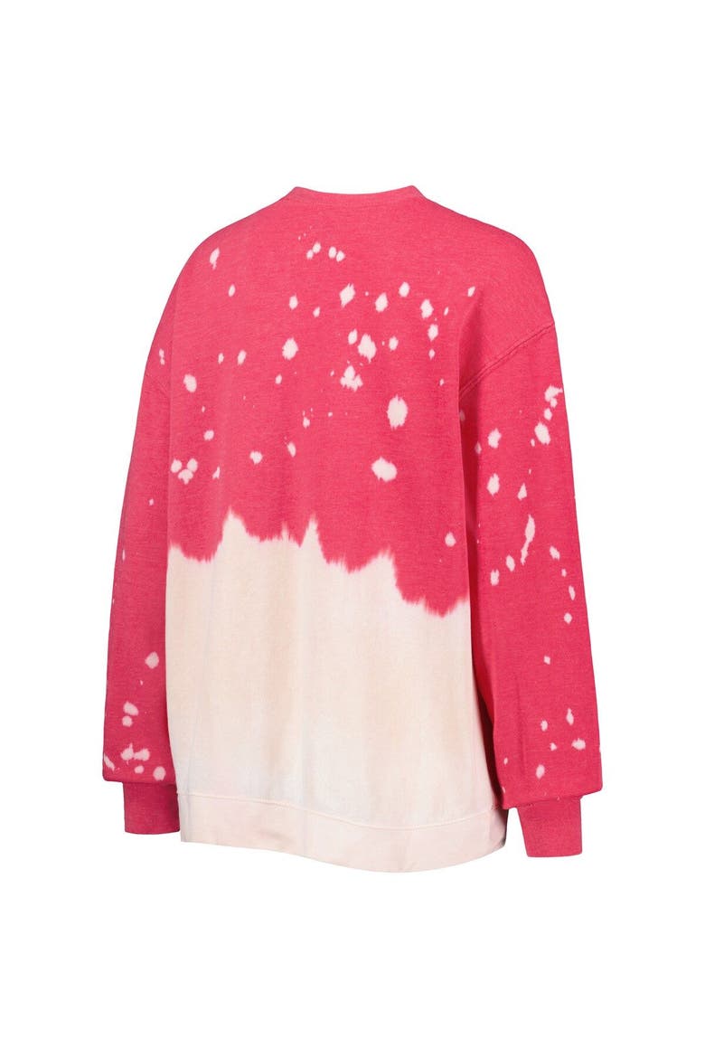 Women's Gameday Couture Crimson Oklahoma Sooners Twice As Nice Faded Dip-Dye Pullover Long Sleeve Top, Alternate, color, Crimson