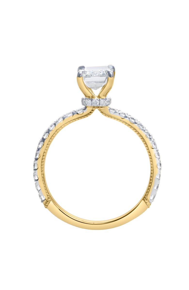 LuvMyJewelry Kiara 14K Gold Emerald Cut Lab Grown Diamond Engagement Ring - 2 ct, Alternate, color, 14K Yellow Gold