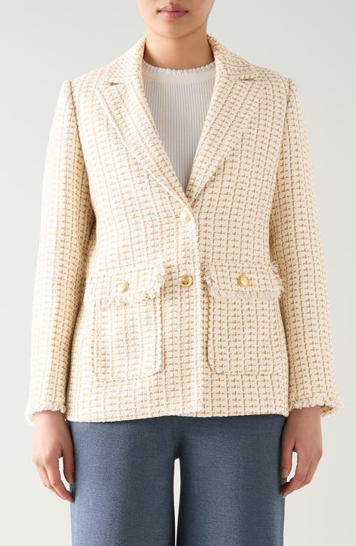 Lk Bennett Julia Tweed Jacket In Neutral