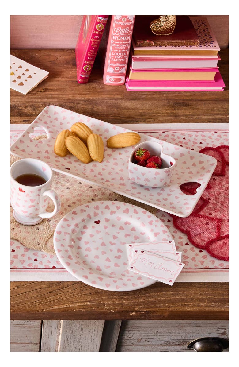 Juliska Love You More Ceramic Hostess Tray, Alternate, color, Pink