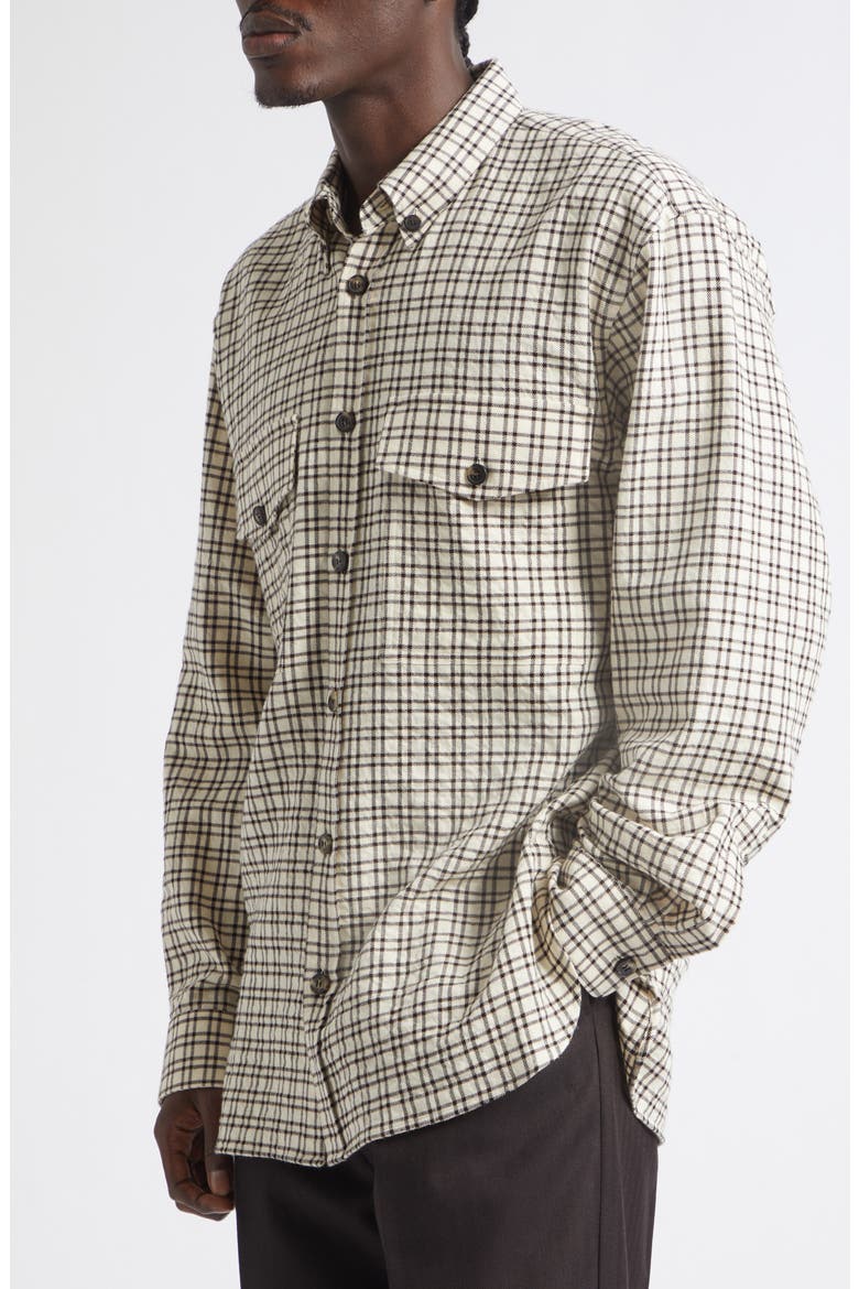 Cromo Check Button-Down Shirt, Alternate, color, ECRU