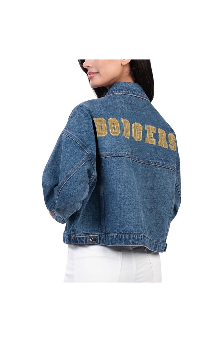 G-III 4HER BY CARL BANKS Women's G-III 4Her by Carl Banks Los Angeles Dodgers Victory Oversized Button-Up Denim Jacket, Alternate, color,