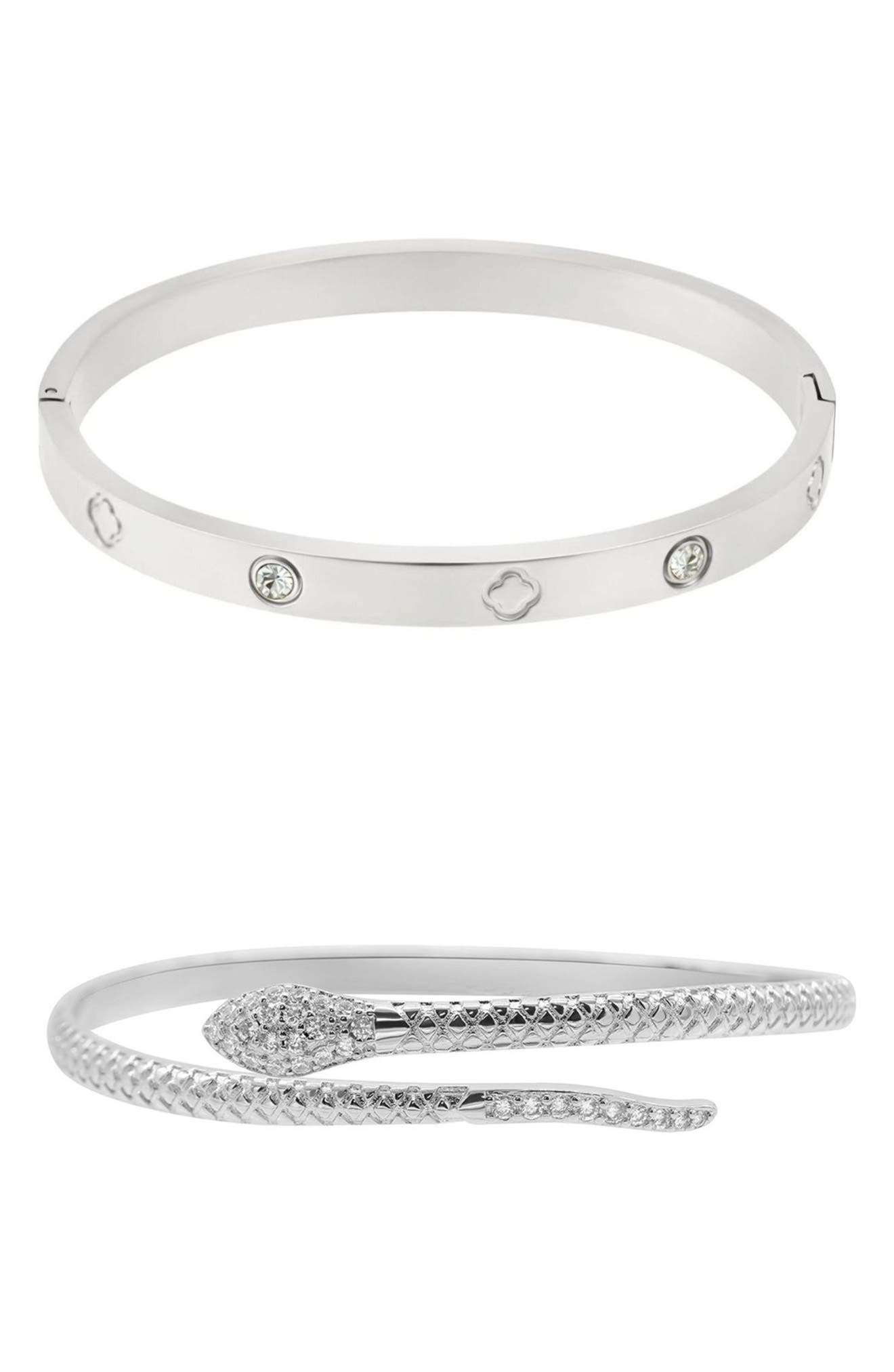 Set of 2 Snake & Clover Bracelets