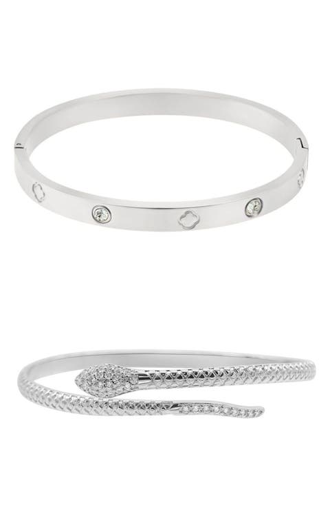 Set of 2 Snake & Clover Bracelets