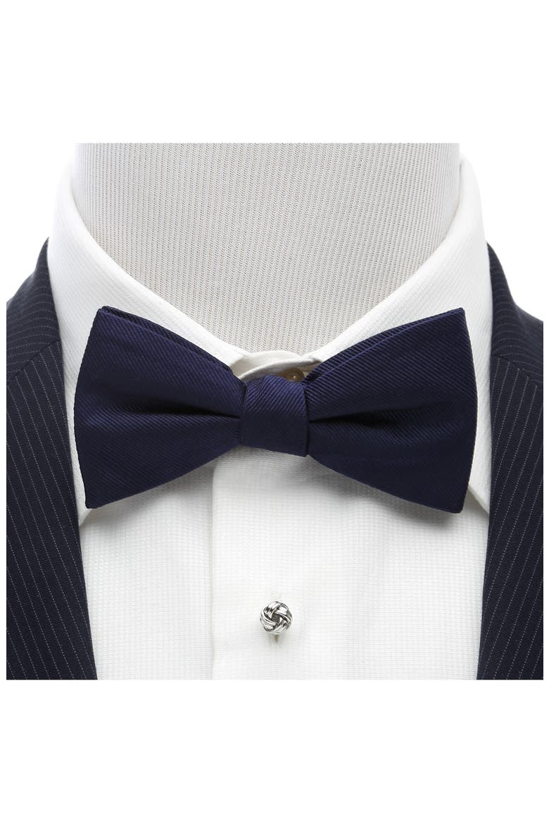 Solid Silk Bow Tie, Alternate, color, NAVY