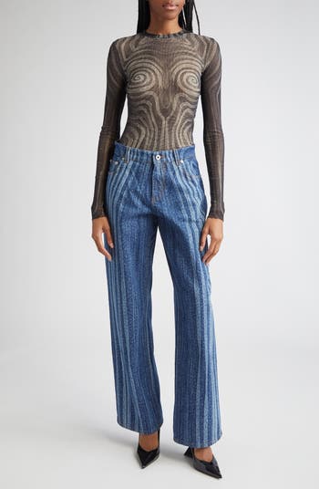 Jean Paul Gaultier Spiral Sheer Mesh Top | Nordstromrack