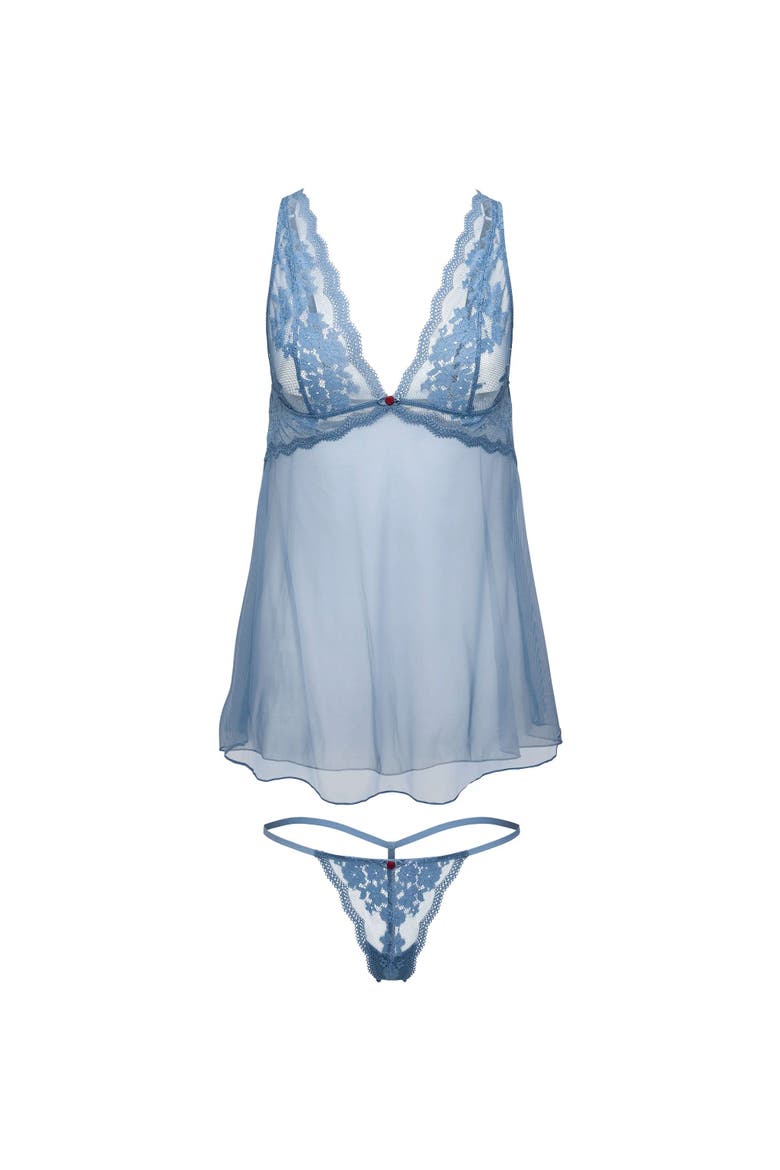 Nedda Babydoll Lingerie, Alternate, color, Dark blue