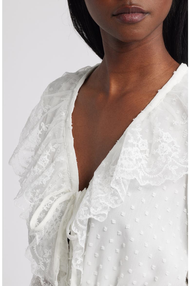 Lace Dobby Shirt, Alternate, color, WHITE