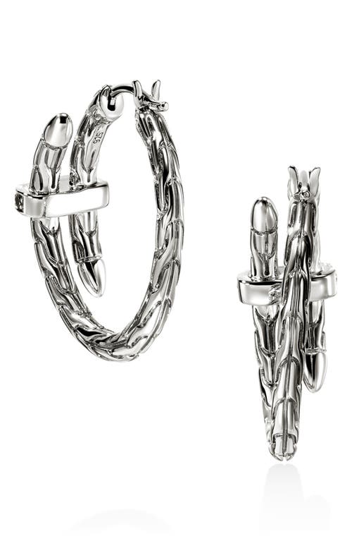 John Hardy Spear Hoop Earrings, Sterling Silver, Sapphires In Brown
