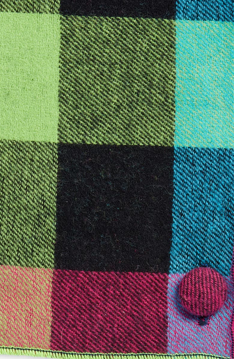 CLIFTON WILSON Buffalo Check Cotton Flannel Pocket Square, Alternate, color, Fuchsia