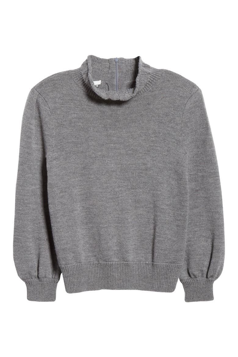 Essentials High Collar Wool Sweater, Alternate, color, GREY