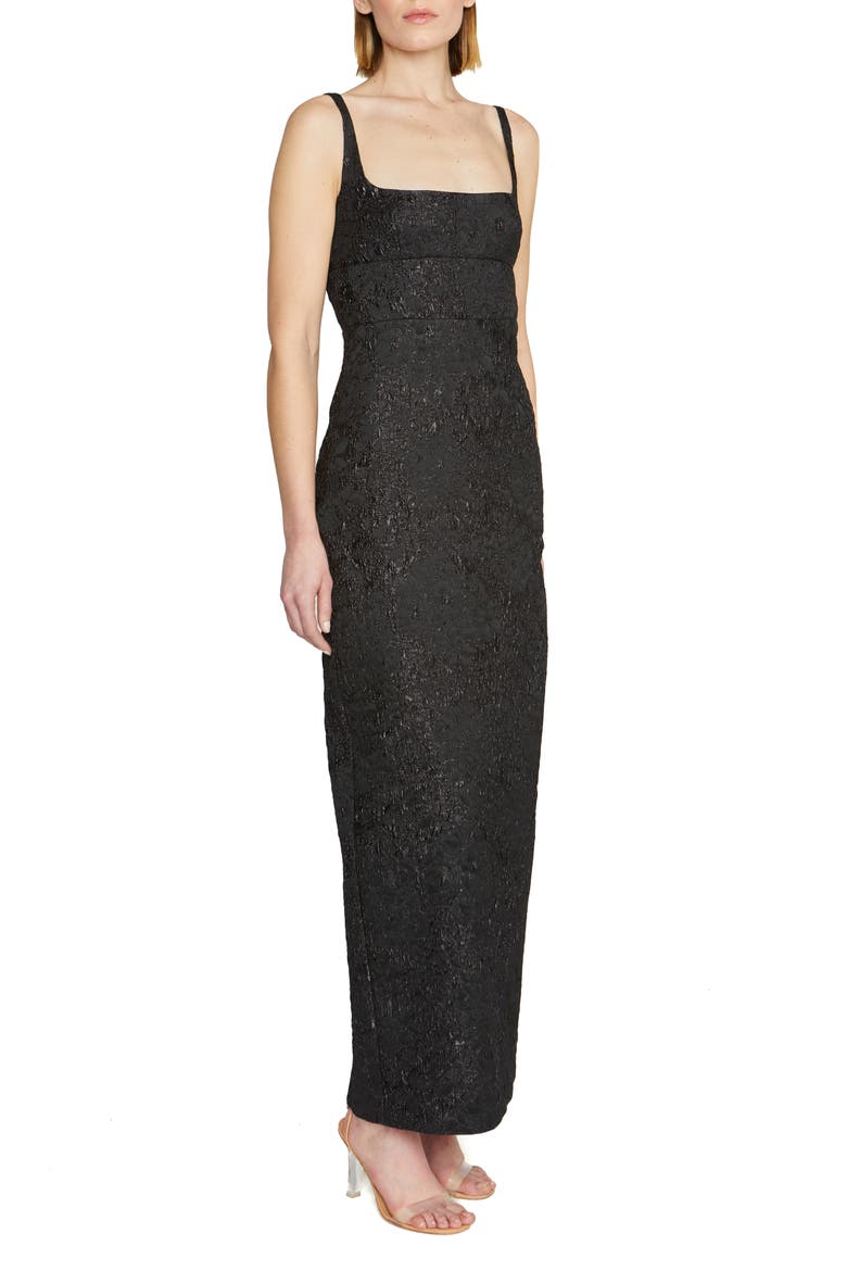 Adele Jacquard Column Gown, Alternate, color, BLACK