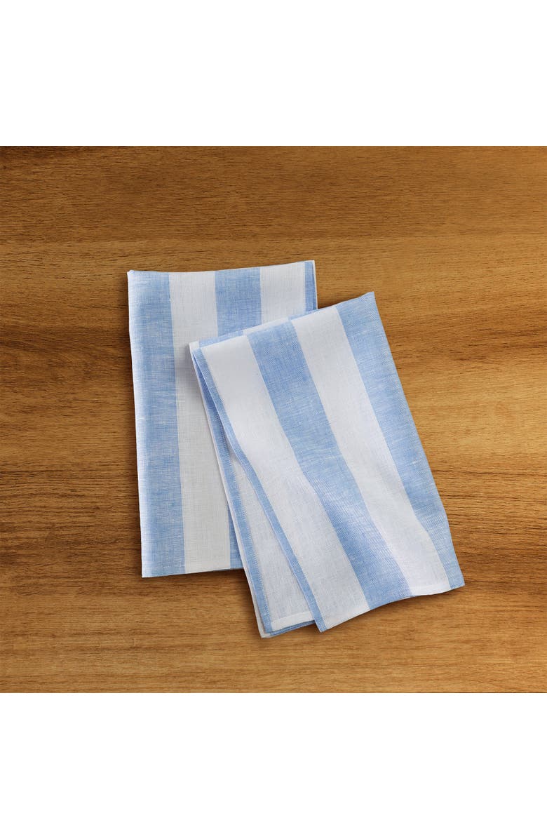 Solino Home Linen Kitchen Towels - Cabana Stripe, Alternate, color, Sky Blue And White