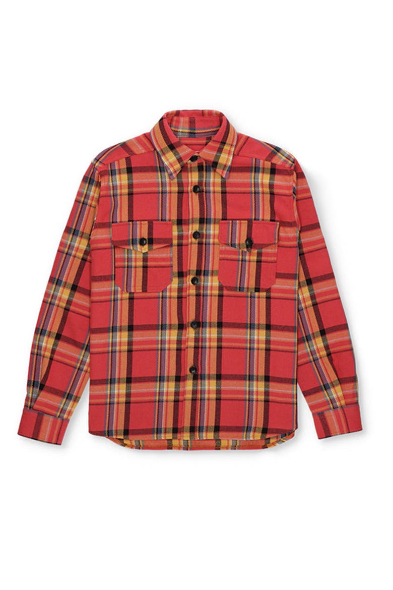 Kenny Cotton Check Overshirt, Alternate, color, RED