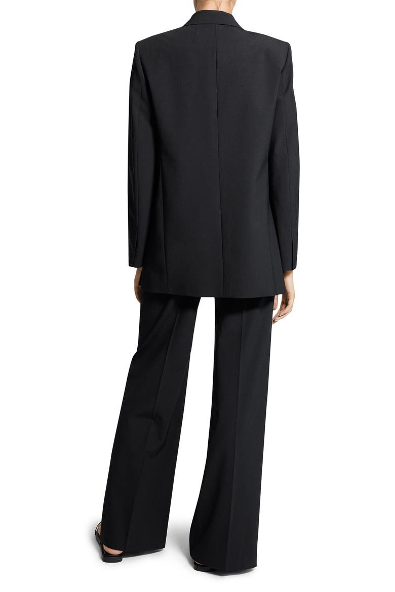 Relaxed Stretch Wool Open Blazer, Alternate, color, BLACK