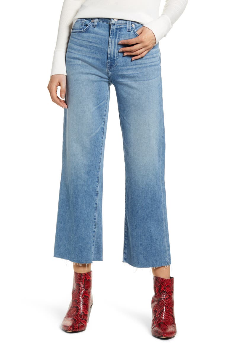 Alexa Cutoff Hem Crop Wide Leg Jeans, Main, color, BONAVENTURE