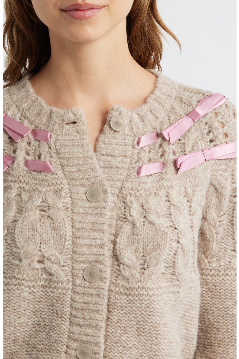 Clementian Alpaca & Wool Blend Cardigan, Alternate, color, OATMEAL MELANGE