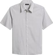 Theory Irving Short Sleeve Stretch Cotton Button-Up Shirt