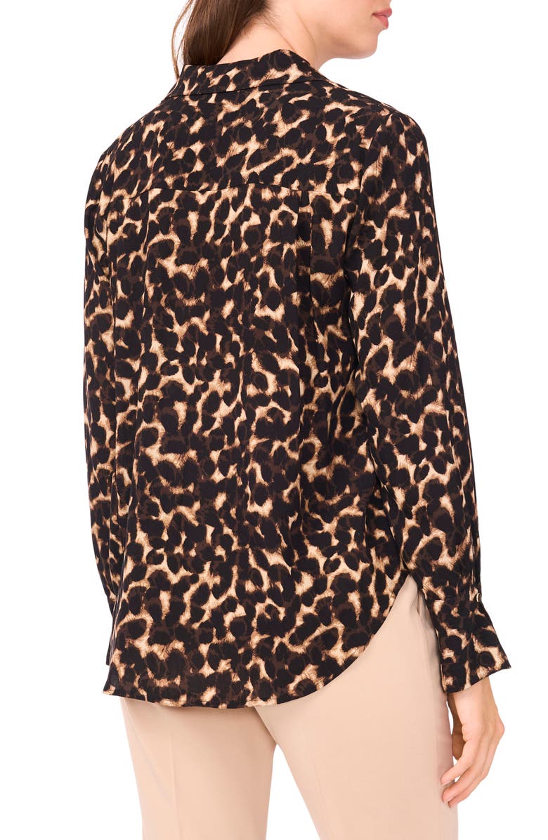 Halogen<sup>®</sup> Print Crepe Shirt, Alternate, color, Nomad Camel