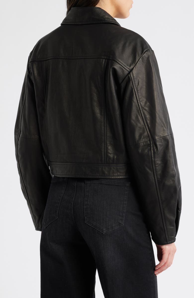 PAIGE Clyde Leather Bomber Jacket, Alternate, color, 