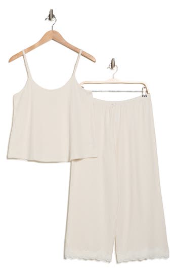 Jaclyn Lace Wide Leg Capri Pajamas