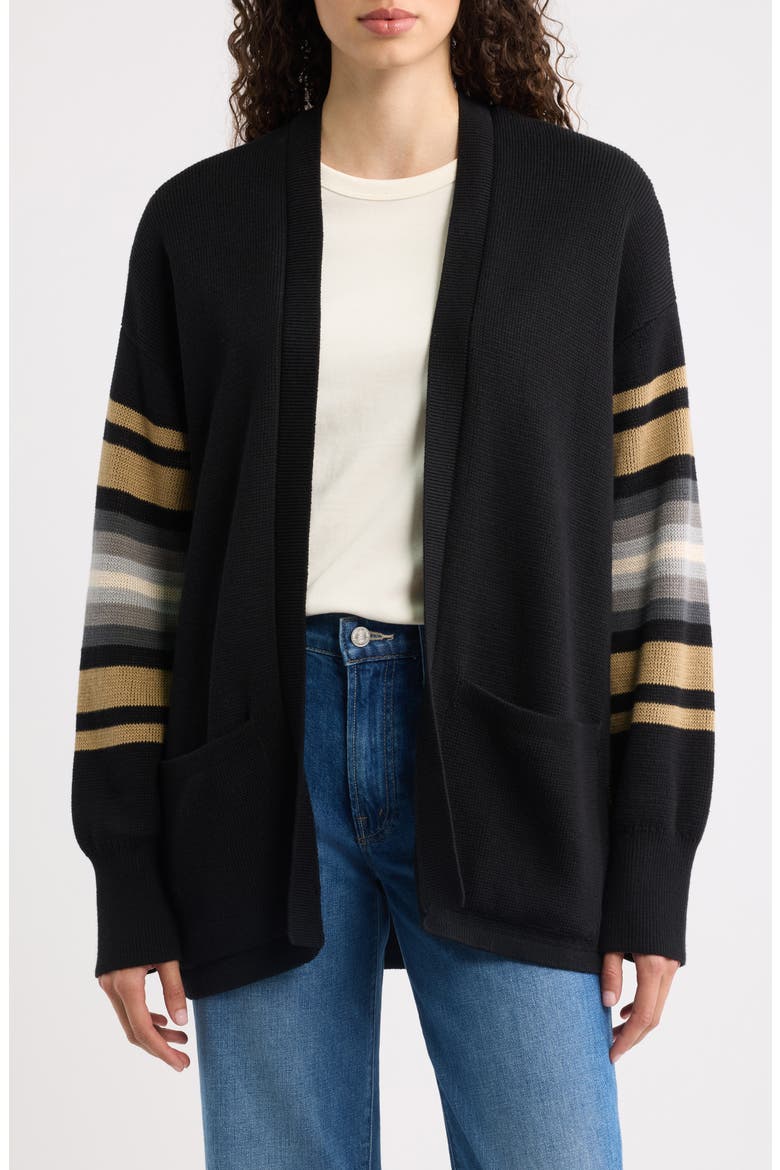 Sierra Springs Open Front Cardigan, Main, color, BLACK MIX