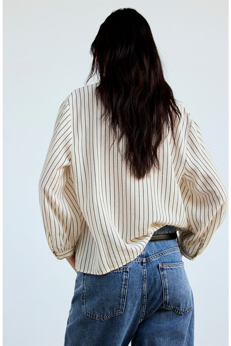 Stripe Ruffle Shirt, Alternate, color, ECRU