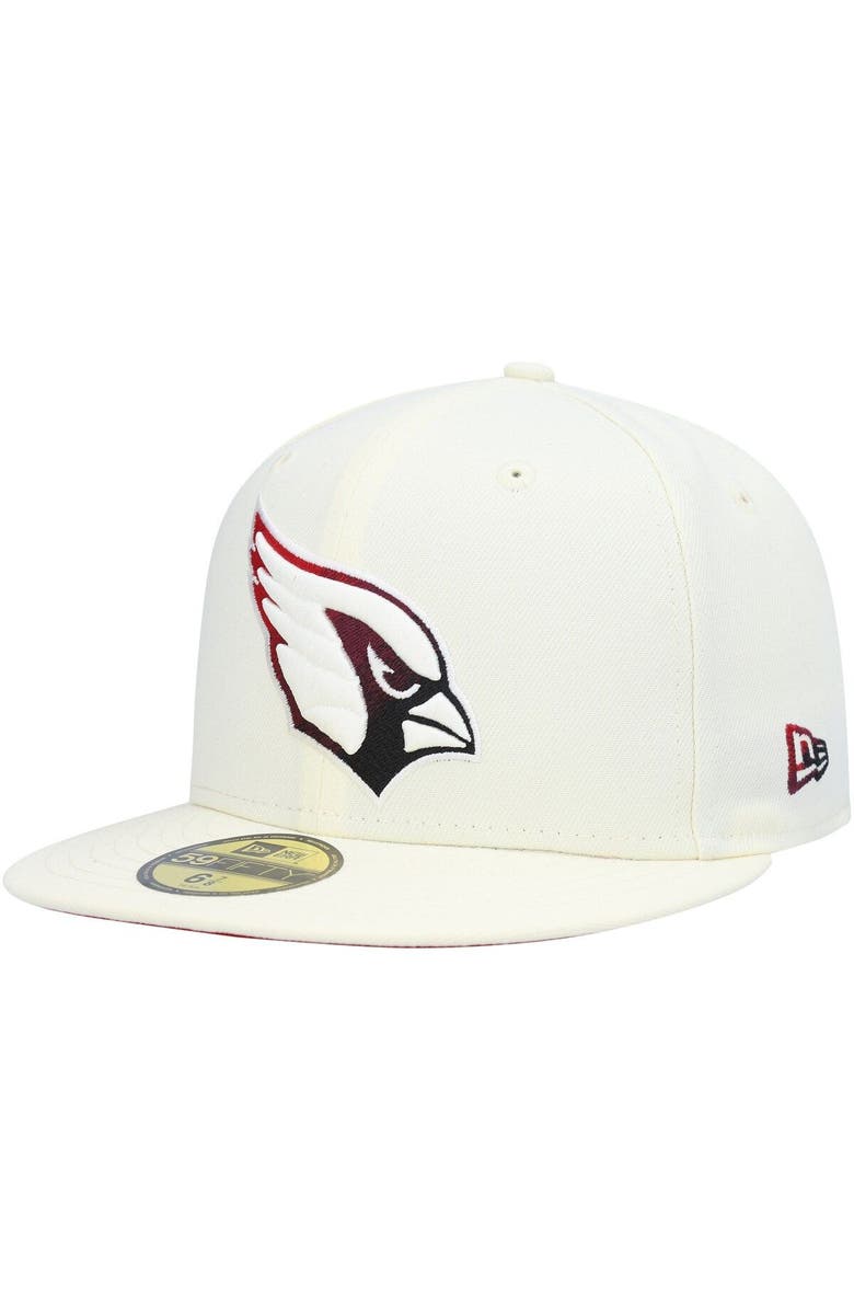 New Era Men's New Era Cream Arizona Cardinals Chrome Color Dim 59FIFTY Fitted Hat, Main, color, 