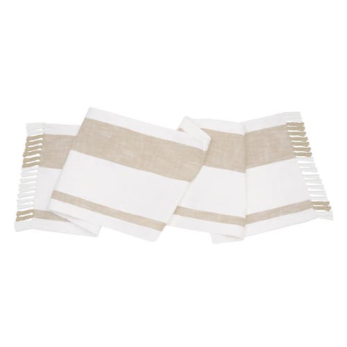 Carol & Frank Morgan Striped Table Runners Collection In White