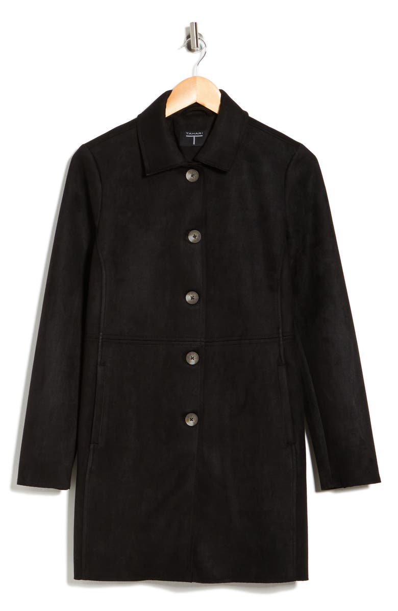 Faux Suede Car Coat
