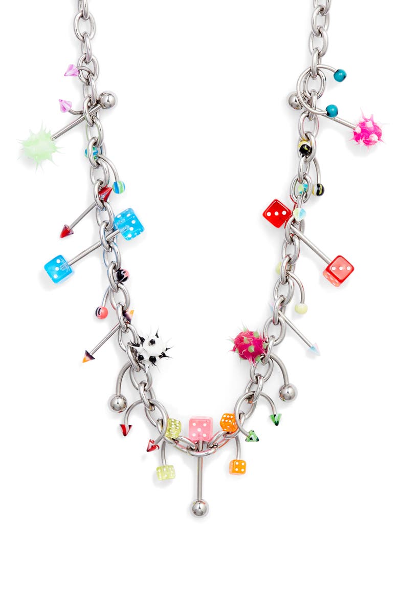 Piercing Necklace, Main, color, SILVER