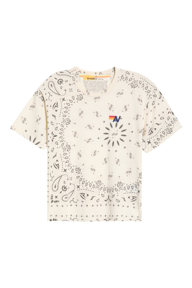 Bandana Boyfriend T-Shirt, Alternate, color, VINTAGE WHITE