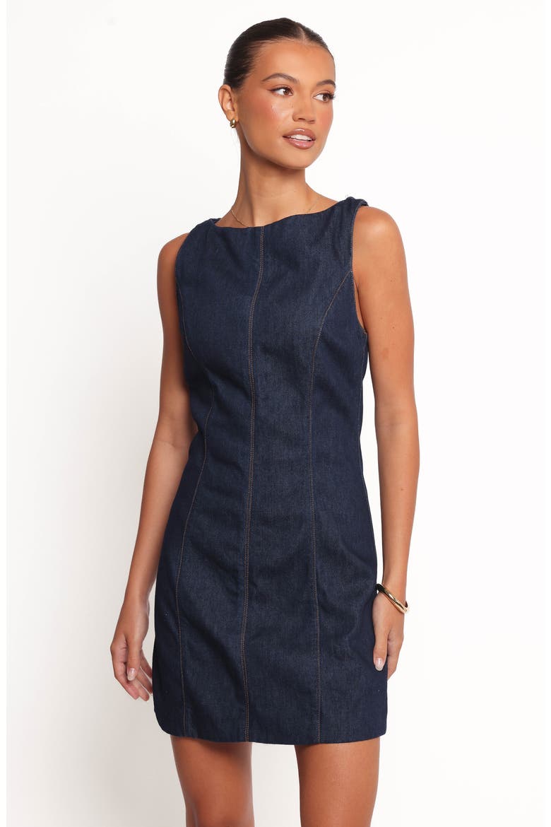 Calyx Sleeveless Denim Minidress, Alternate, color, DARK DENIM