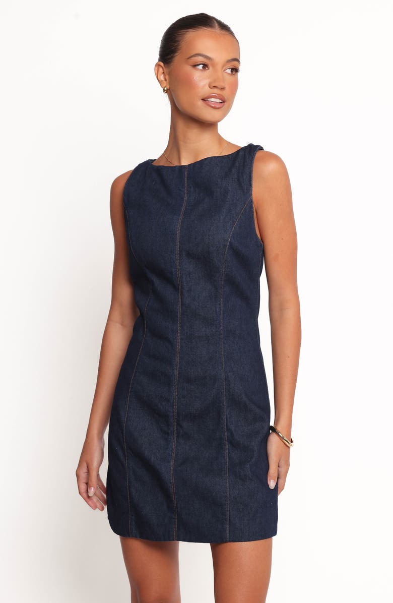 Petal & Pup Calyx Sleeveless Denim Minidress, Alternate, color, Dark Denim