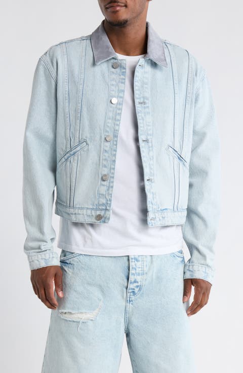 Contrast Collar Denim Trucker Jacket