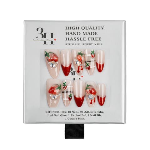 Strawberry Glaze Luxury Handmade Press on Nails