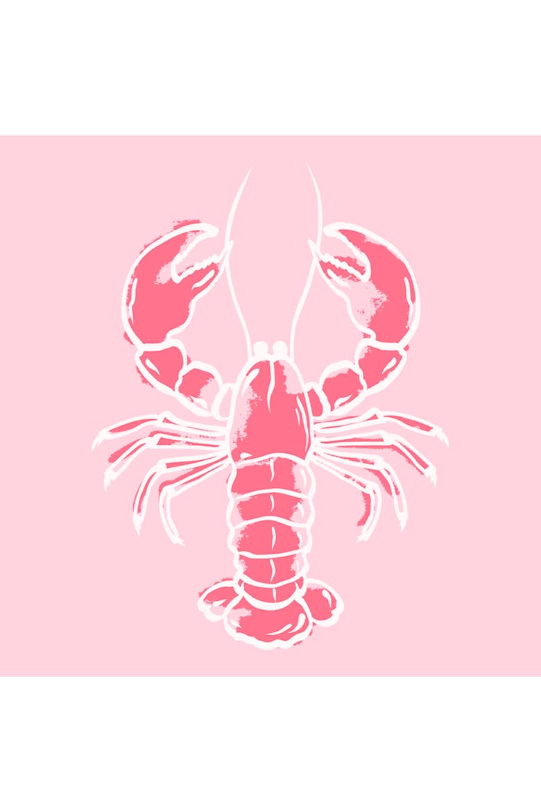 Juniors Lost Gods American Lobster Artwork T Shirt, Alternate, color, Light Pink