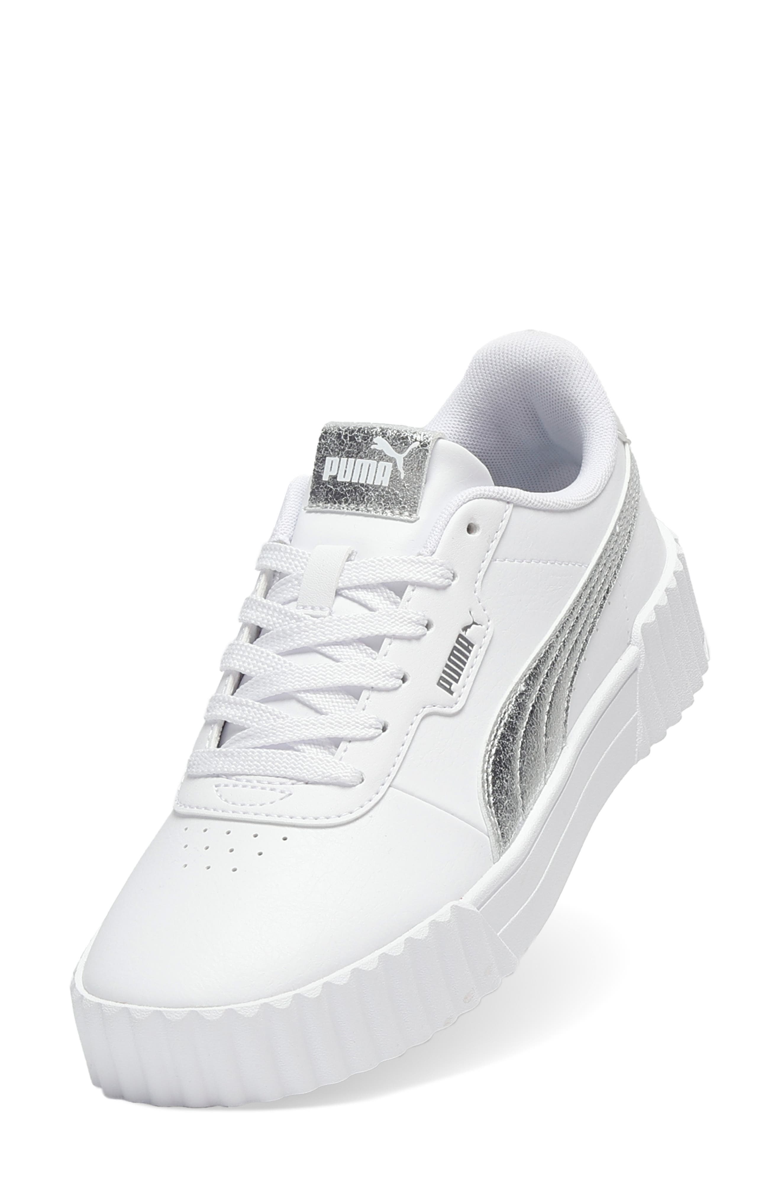 PUMA Carina 3.0 Metallic Whisper Sneaker, Alternate, color, Puma White/ Puma Silver