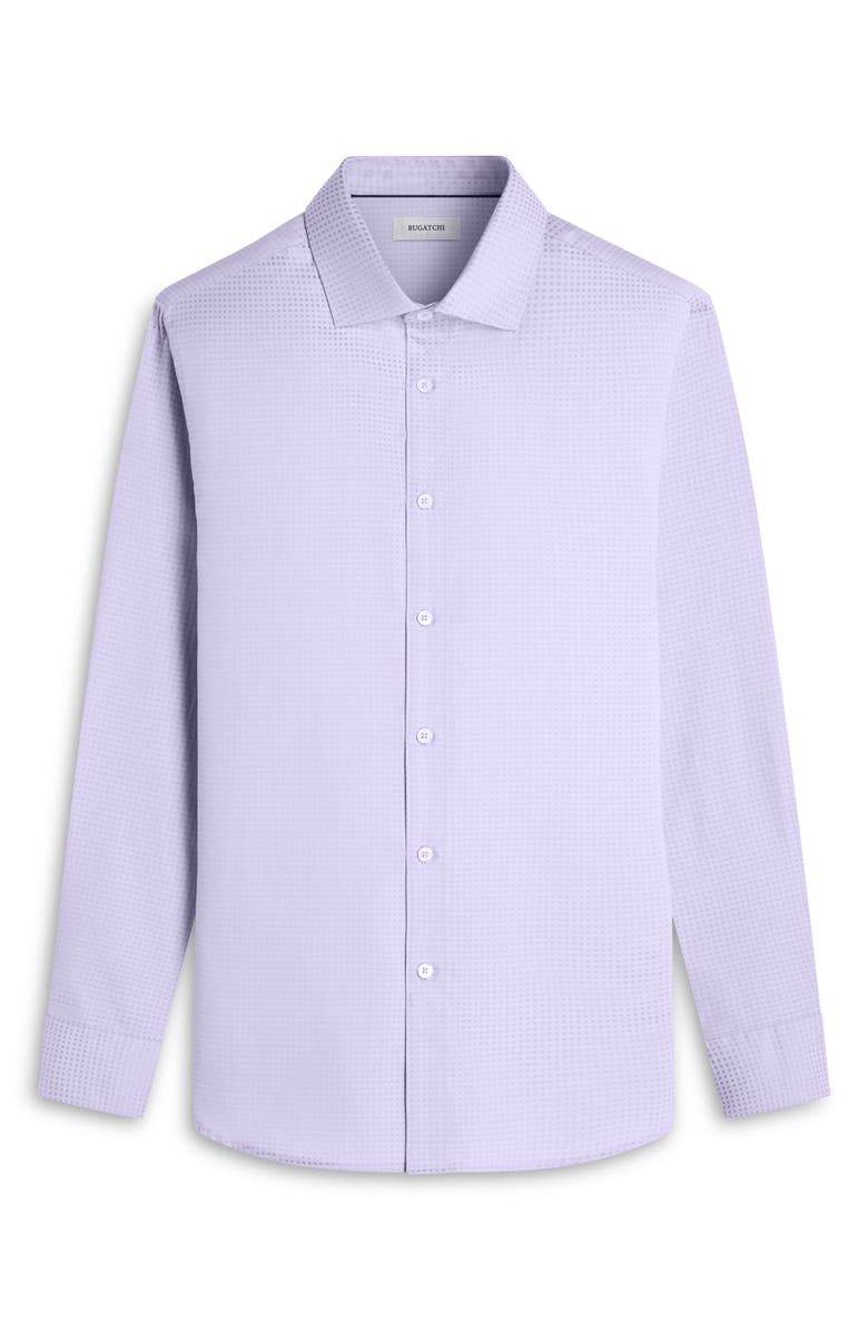 Bugatchi Axel Shaped Fit Micro Check Button-Up Shirt, Alternate, color, Lilac