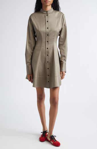 Janan Long Sleeve Cotton Stretch Sateen Dress