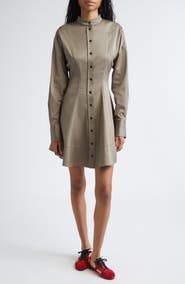 Proenza Schouler Janan Long Sleeve Cotton Stretch Sateen Dress