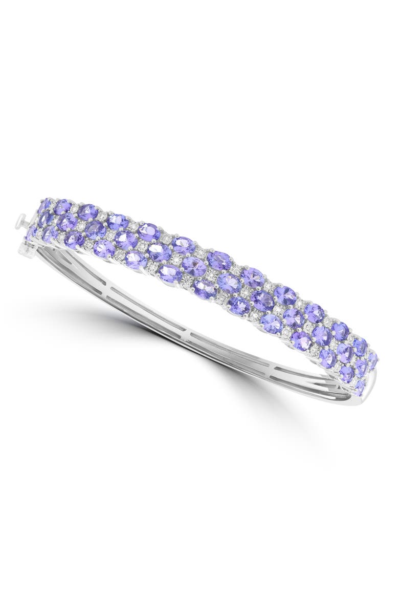 Ruby and Diamond Sterling Silver Bangle, Main, color, PURPLE
