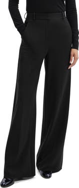Theory High Waist Double Knit Wide Leg Pants