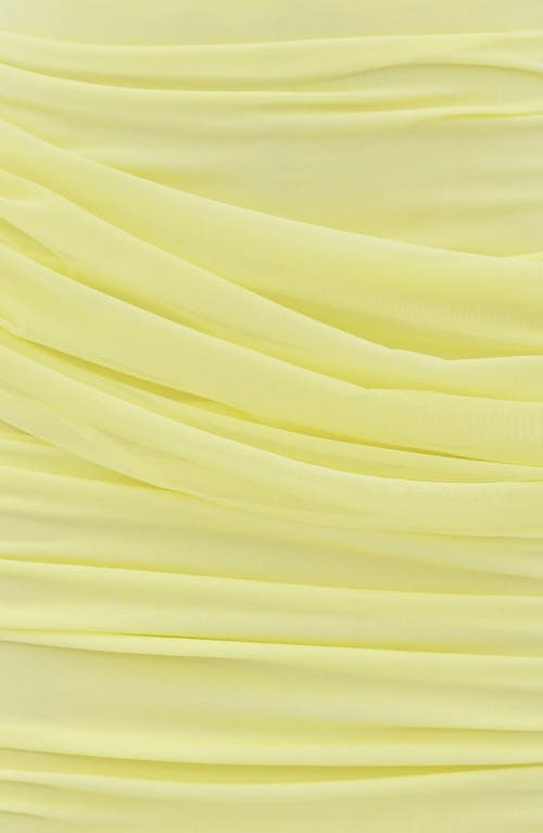 Mistress Rocks Gathered Drape Miniskirt In Lemon Lime