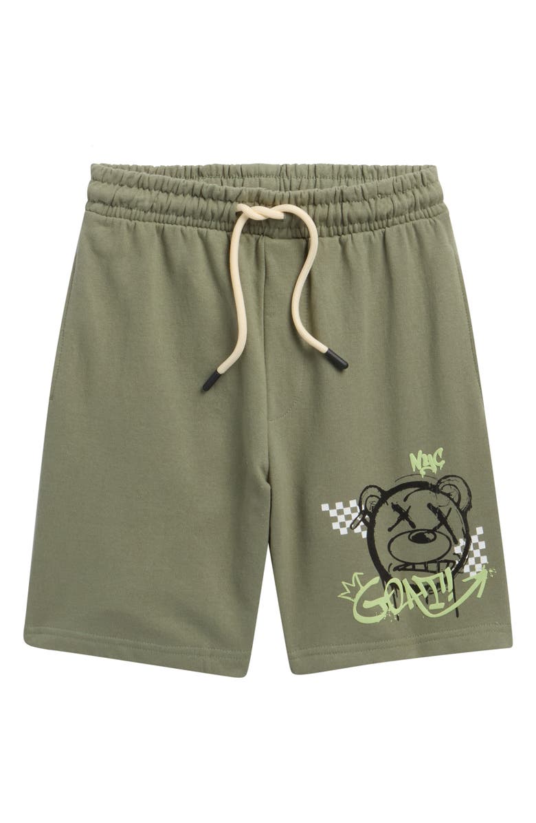 Fly By Night Kids' Jovi Fleece Shorts, Main, color, Sea Spray/ Goat