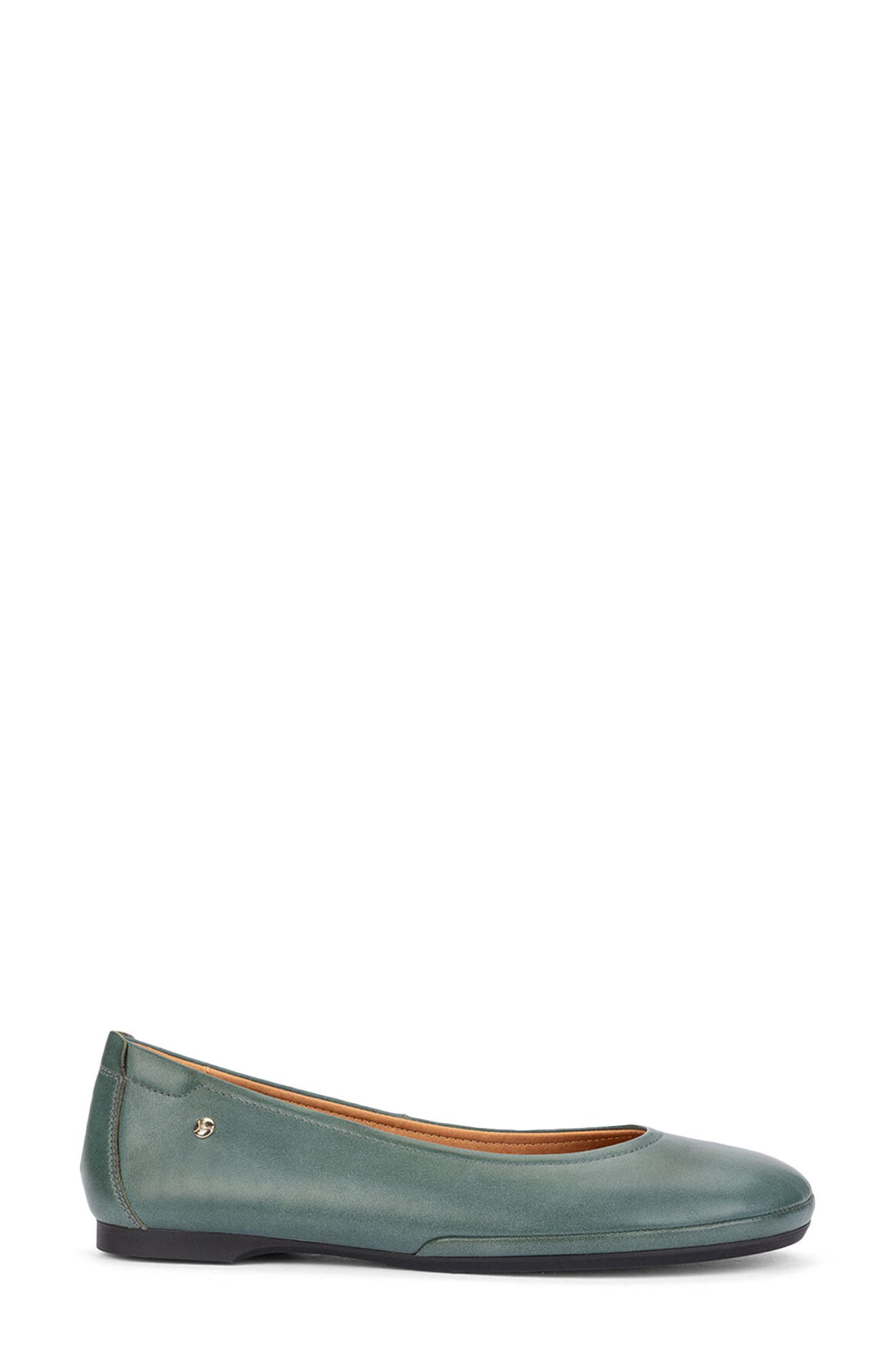 Carmona Leather Flat, Alternate, color, JADE