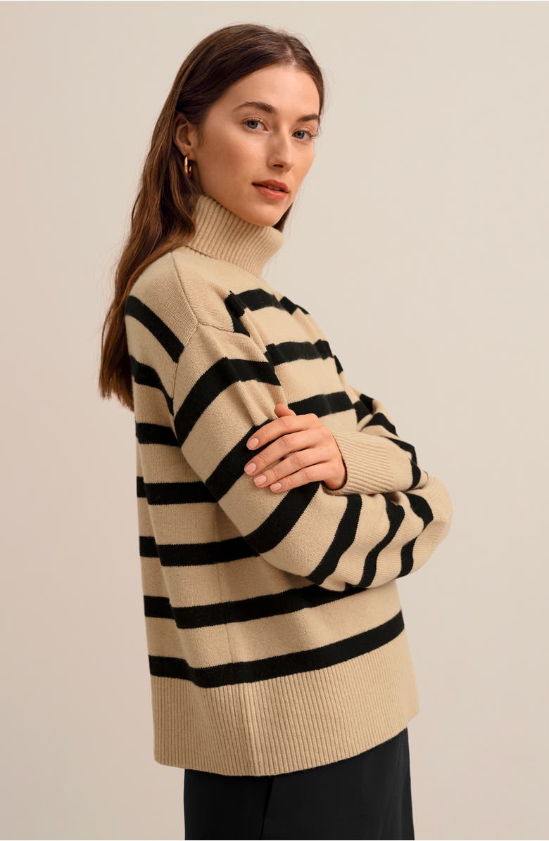 Lilysilk Women's The Tarra Stripe Sweater, Alternate, color, Brown
